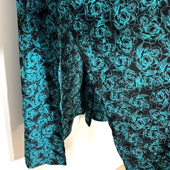 LuLaRoe Joy Vest Duster Kimono Aqua Black Size XL - Picture 2 of 6